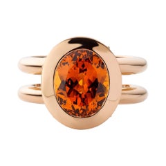 18K Rose Gold 5 Carat Manderin Garnet Cocktail Ring by Jochen Leën IGI cert