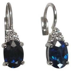 Sapphire Earrings hanger 18 K White Gold