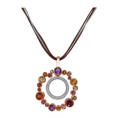 Beautiful Bigli Pendant with 0.64ct Diamonds and Semiprecious Stones