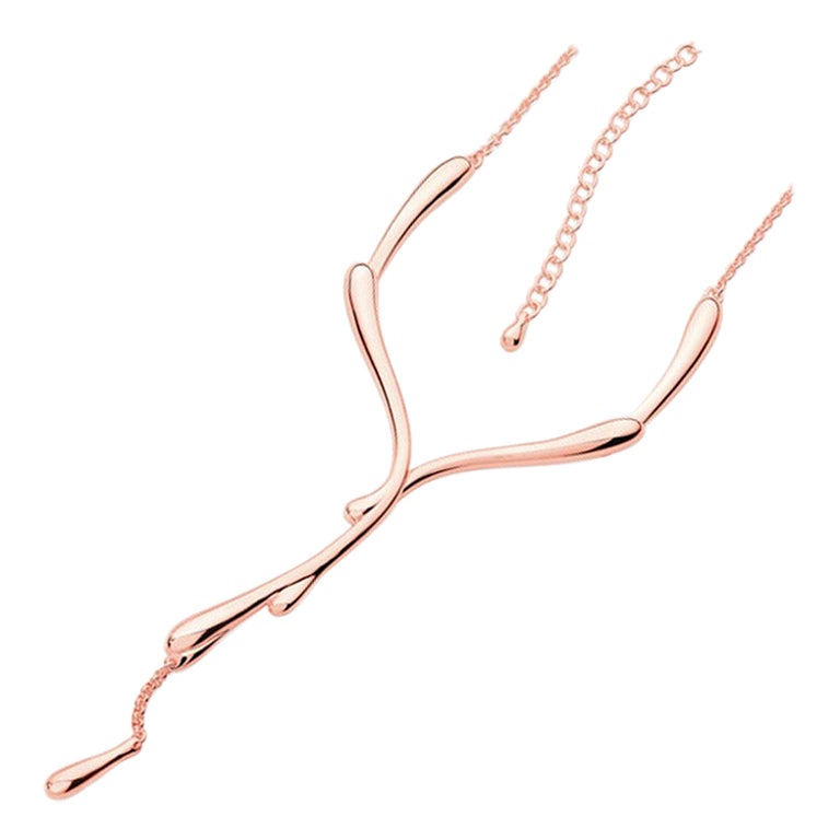 Rose Gold Plated Dripping Necklace For Sale