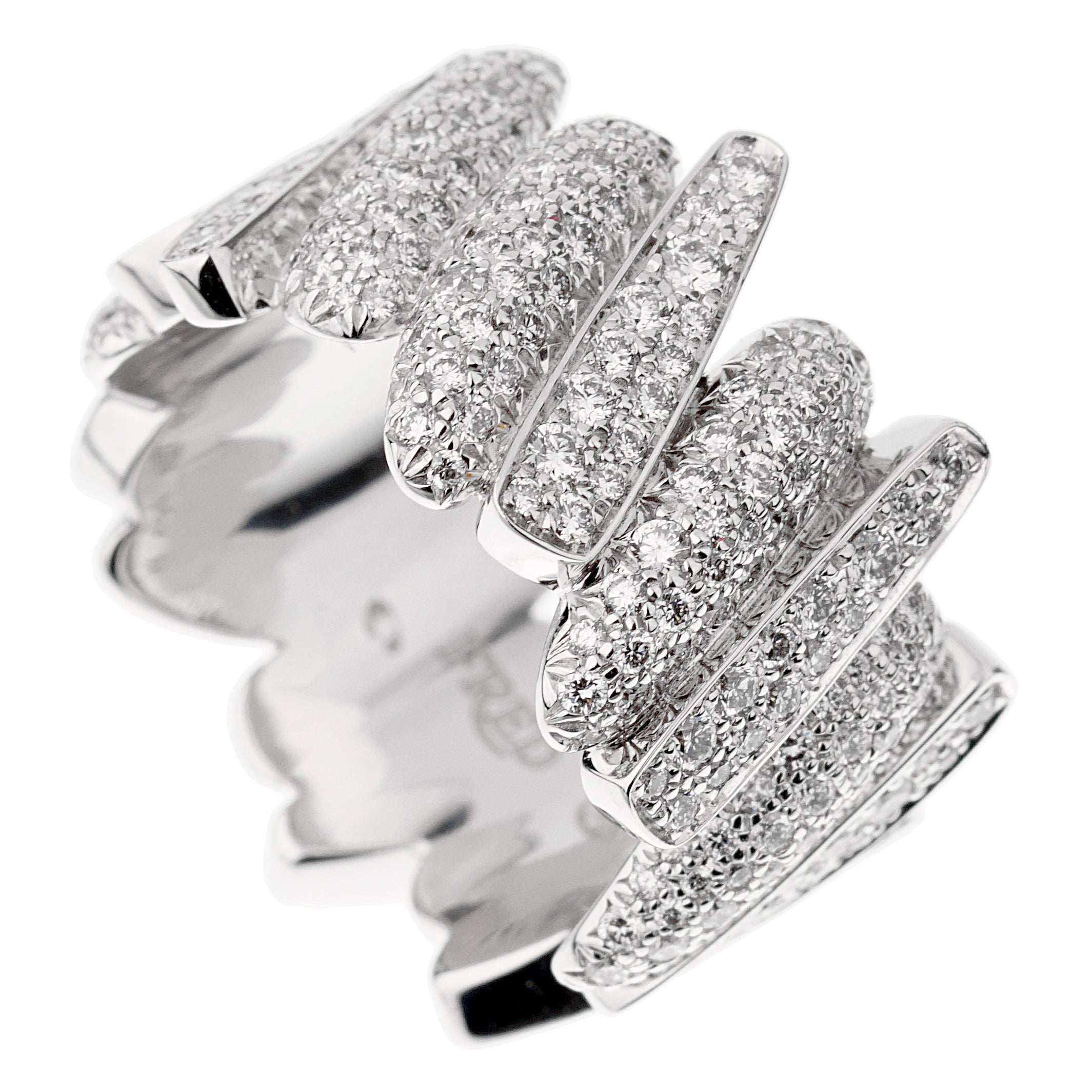 Fred of Paris Pave Diamond White Gold Ring For Sale