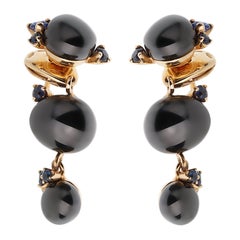 Pomellato Ceramic Sapphire Rose Gold Drop Earrings