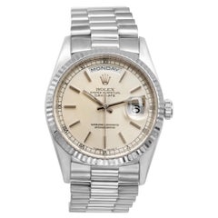 Retro Rolex Day-Date 18K White Gold Wristwatch Ref. 18239