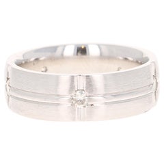 0.30 Carat Ladies Diamond Band 14 Karat White Gold Brushed Finish