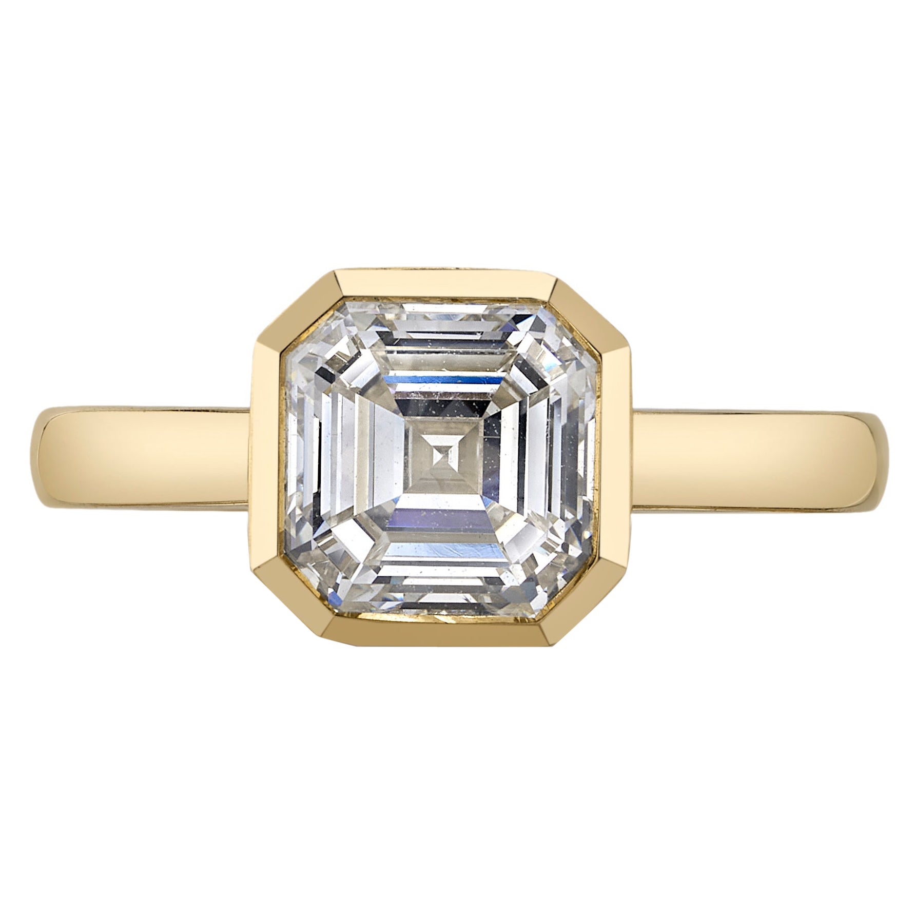 Handcrafted Wyler Asscher Cut Diamond Ring by Single Stone