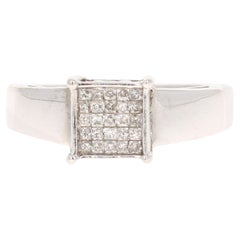 0.50 Carat Princess Cut Diamond Ladies 14 Karat White Gold Ring