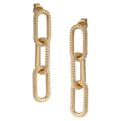 Pave Paperclip Earrings