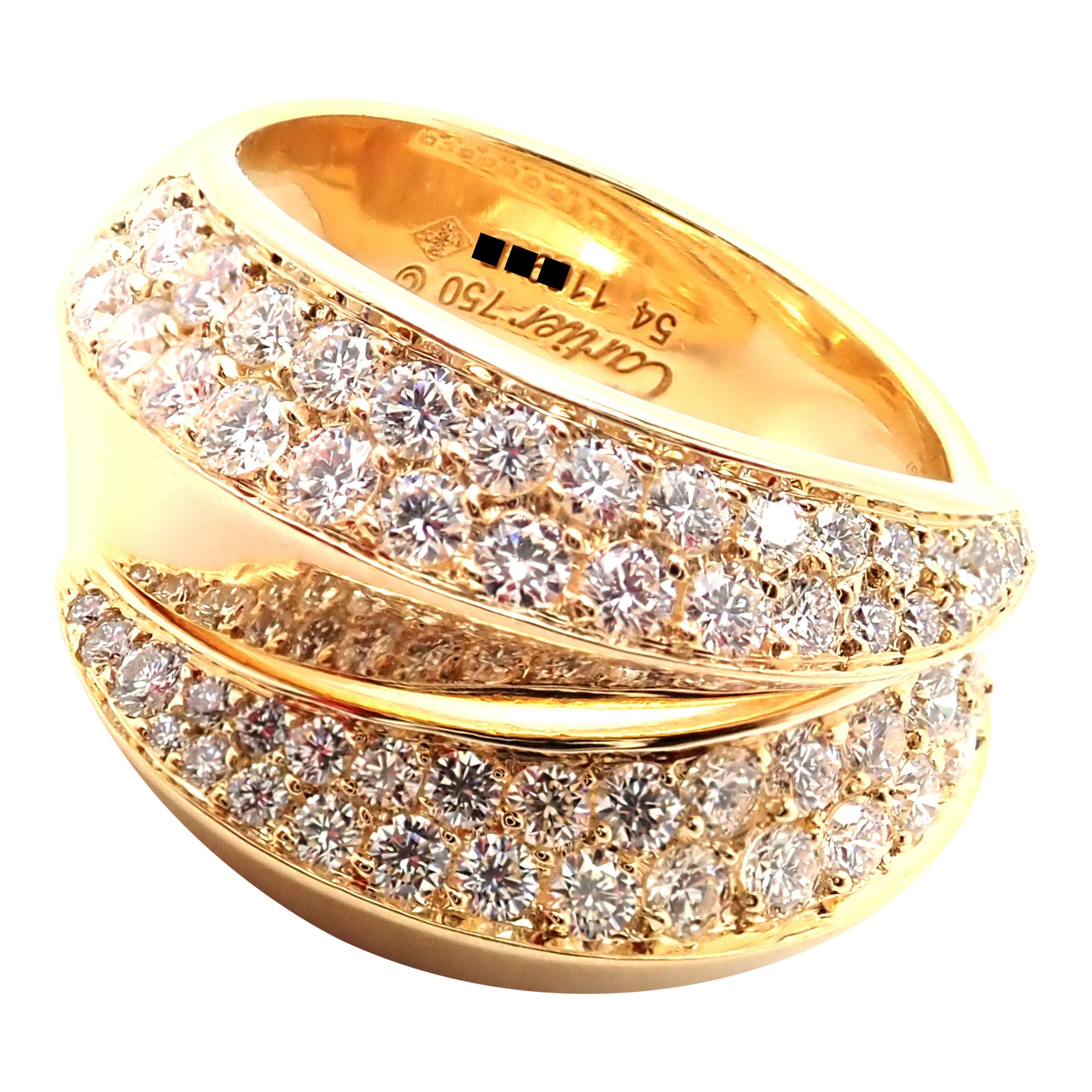 Cartier Panthere Gryph Diamond Yellow Gold Band Ring