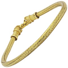 22 Karat Yellow Gold Woven Style Bracelet