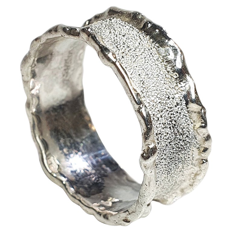 Paul Amey Handcrafted Silver Molten Edge Ring For Sale at 1stDibs