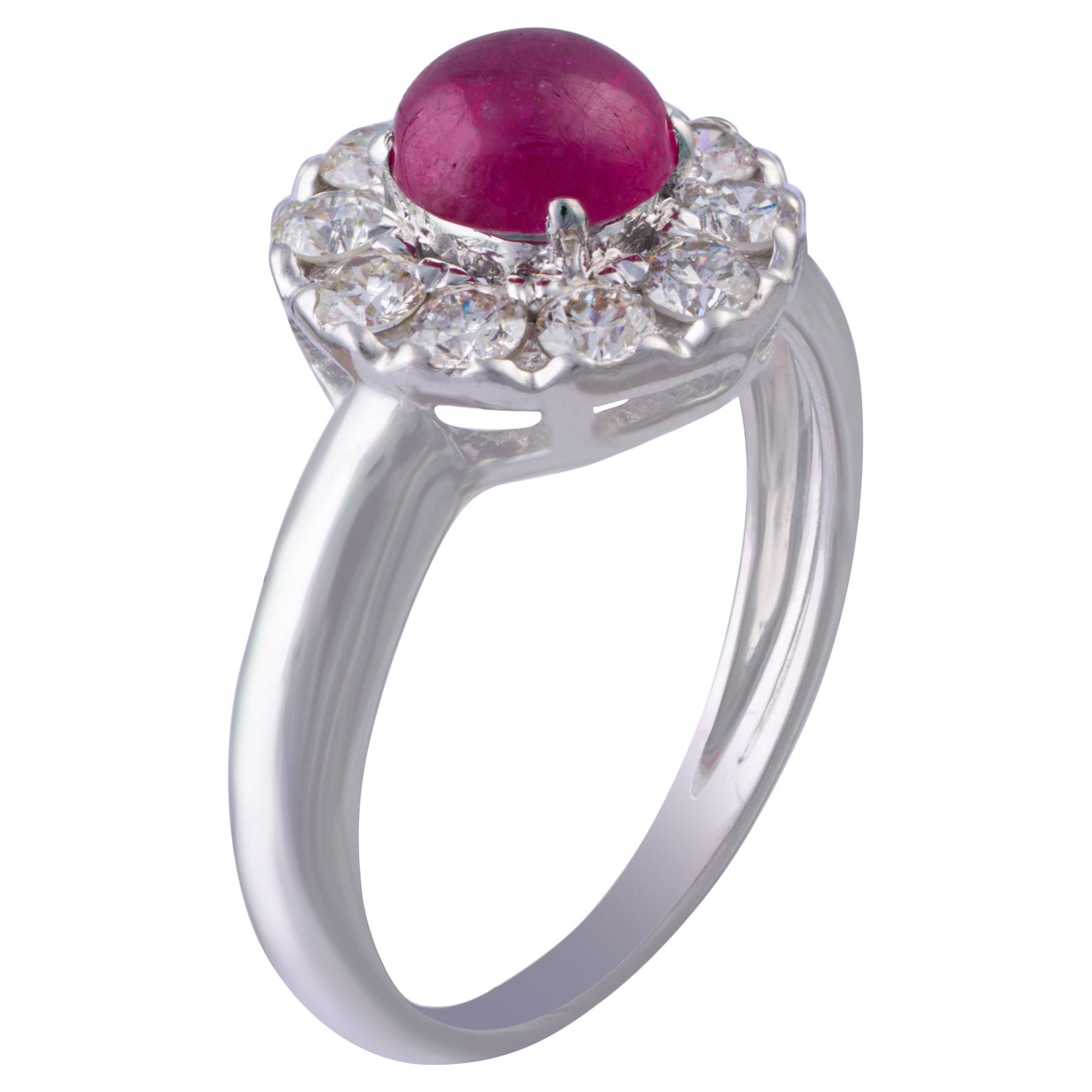 18k gold 0.69cts Diamond & 1.30cts Ruby Ring