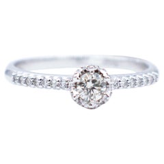 White Diamonds, 18 Karat White Gold Engagement/Solitaire Ring