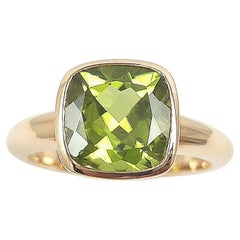 Peridot  Ring Set in 18 Karat Rose Gold Settings