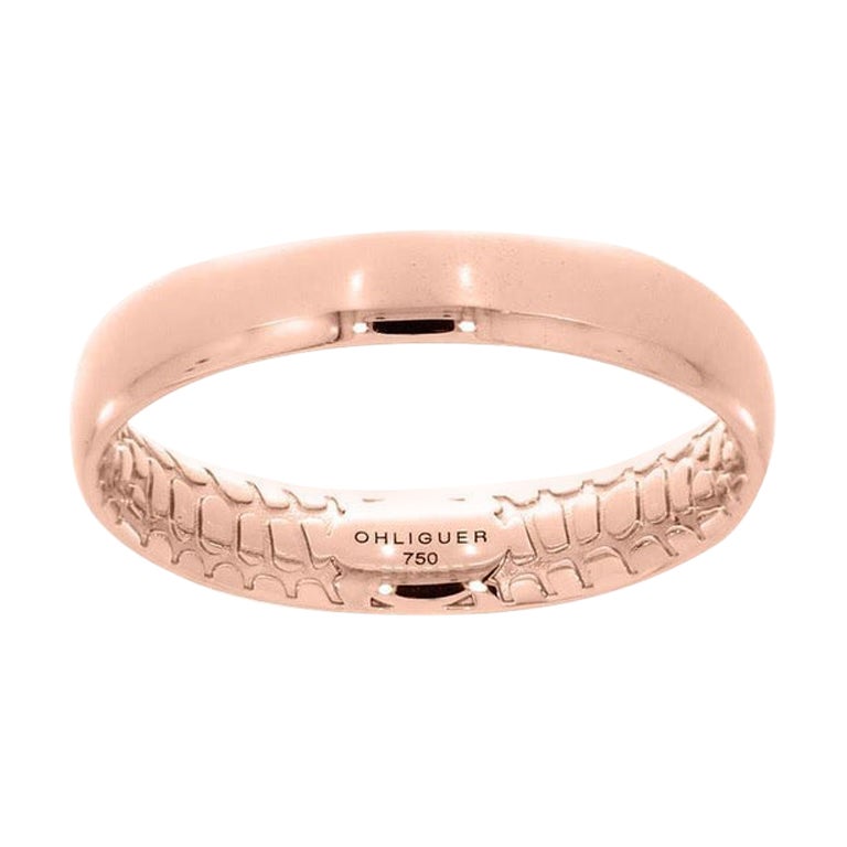 For Sale:  Pink Crocodile Ring in 18ct Rose Gold with Crocodile Filigree