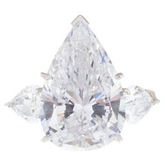 Exceptional Flawless GIA Certified 15.17 Carat Pear Cut Diamond Ring
