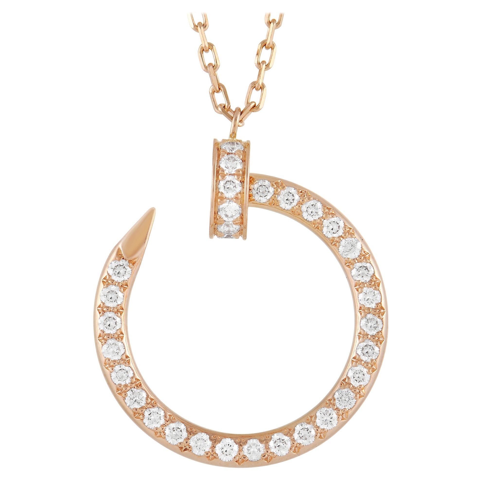 Cartier Juste un Clou 0.38 Ct Diamond 18K Rose Gold Pendant Necklace