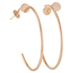 Cartier Juste un Clou 18K Rose Gold Diamond Hoop Earrings