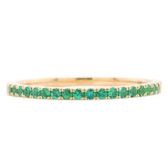 Emerald Band with Hidden Diamond Ring, Yellow Gold
