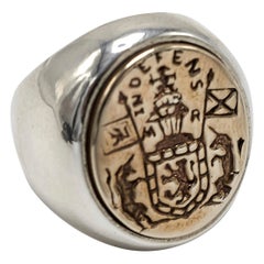 Crest Signet Ring Sterling Silver Bronze Unisex J Dauphin