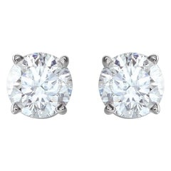1.23ctw Diamond Stud Earrings, 14k White Gold, I Color & SI2 Clarity