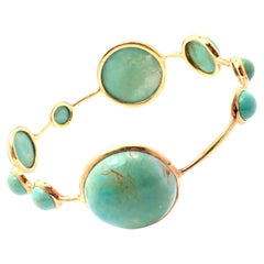 Ippolita Rock Candy Lollipop Turquoise Yellow Gold Bangle Bracelet