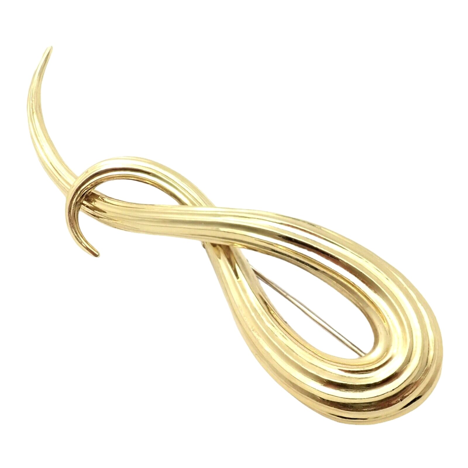 Henry Dunay Abstract Yellow Gold Pin Brooch For Sale