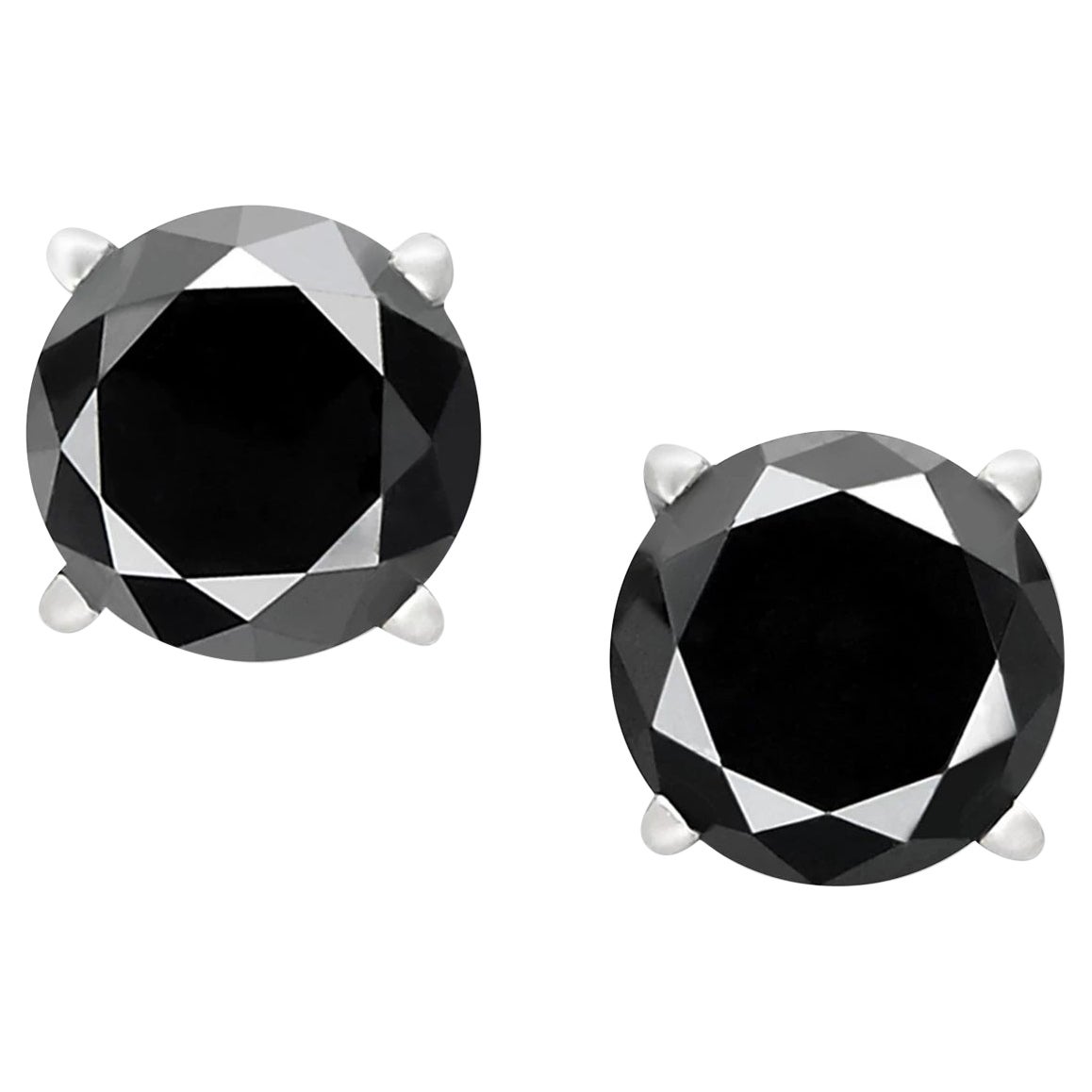 Single Cube Stud Earrings in 18K White Gold with White Diamonds '0.71