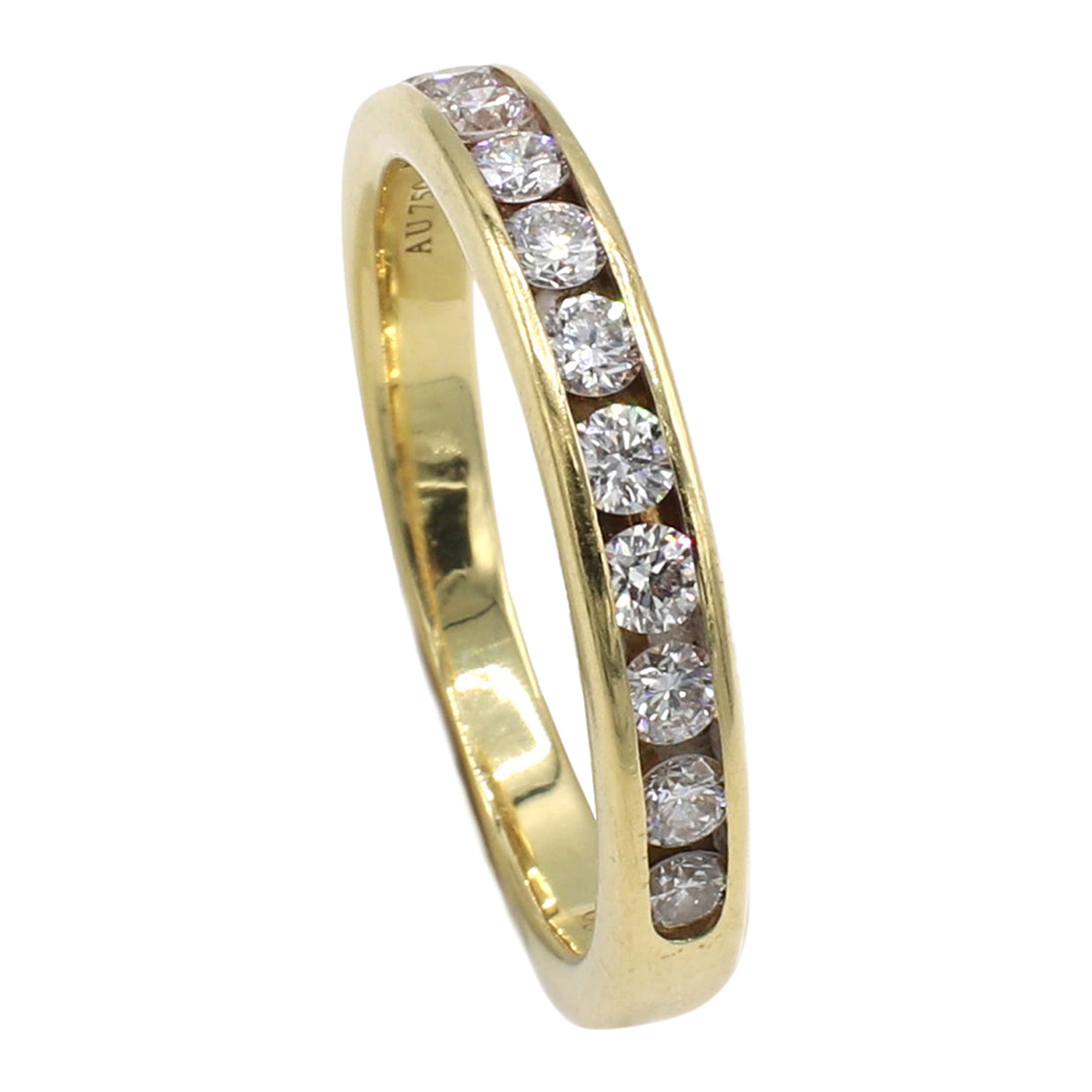 Tiffany & Co. 18K Yellow Gold .33 Carat Channel Set Diamond Wedding Band Ring