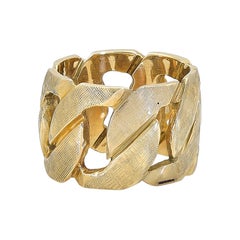 Wide Gold Link Band