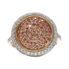 14 Karat Pink Diamond Pavé Ring