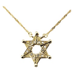 Convertible Magnetic 14 Karat Yellow Gold Diamond Star of David Pendant Necklace