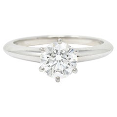 Tiffany & Co. 1.29 Carats Diamond Platinum Solitaire Engagement Ring
