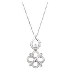Handmade 18ct White Gold Art Deco Style Diamond Clover Necklace
