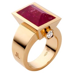 Anello da cocktail in oro rosa 18 carati con pezzottaite 14 carati di Jochen Leën