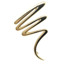 18 Karat Yellow Gold Scribble Brooch by Paloma Picasso for Tiffany & Co., 1983
