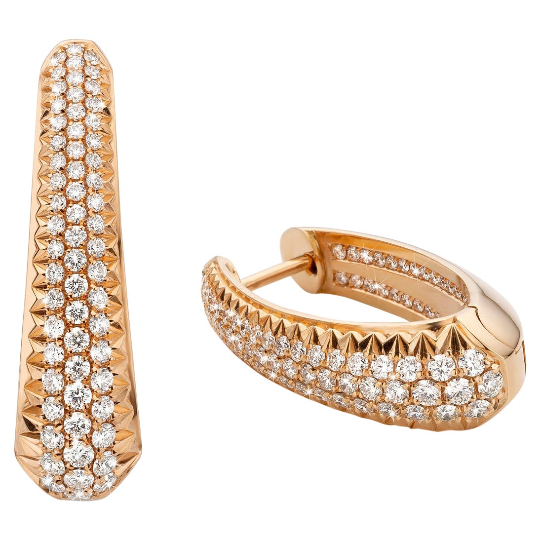 18 Karat Rose Gold 2.3 Carat White Diamonds Drop Earrings by Jochen Leën For Sale