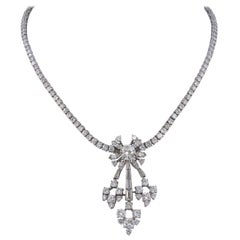 Retro Diamond Platinum Necklace