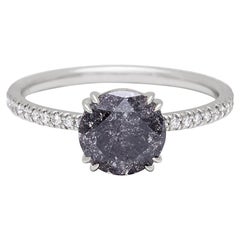 Anna Sheffield 14k White Gold 1.59ct Grey Diamond Eleonore Pave Engagement Ring