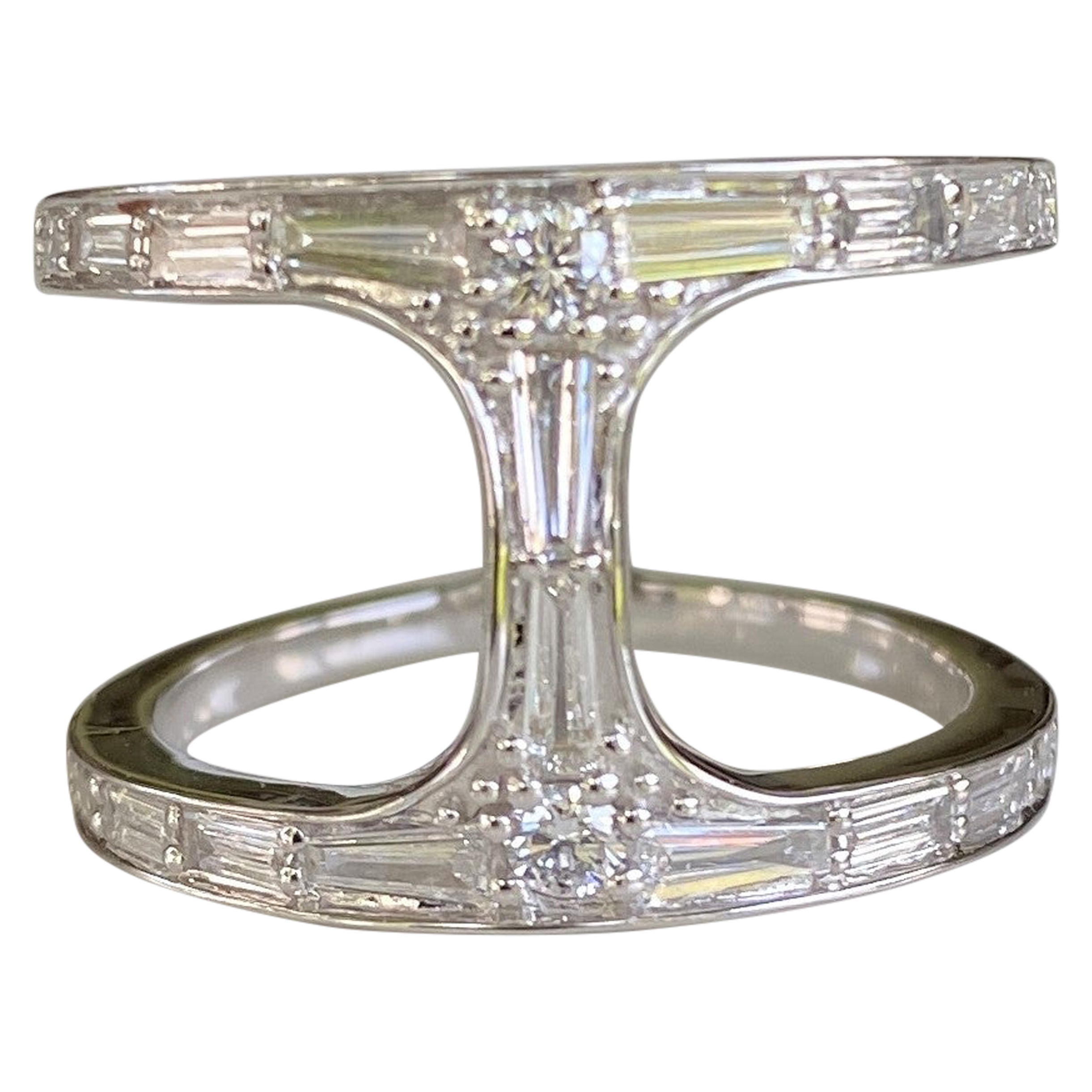Large Baguette Diamond Athena Ring For Sale