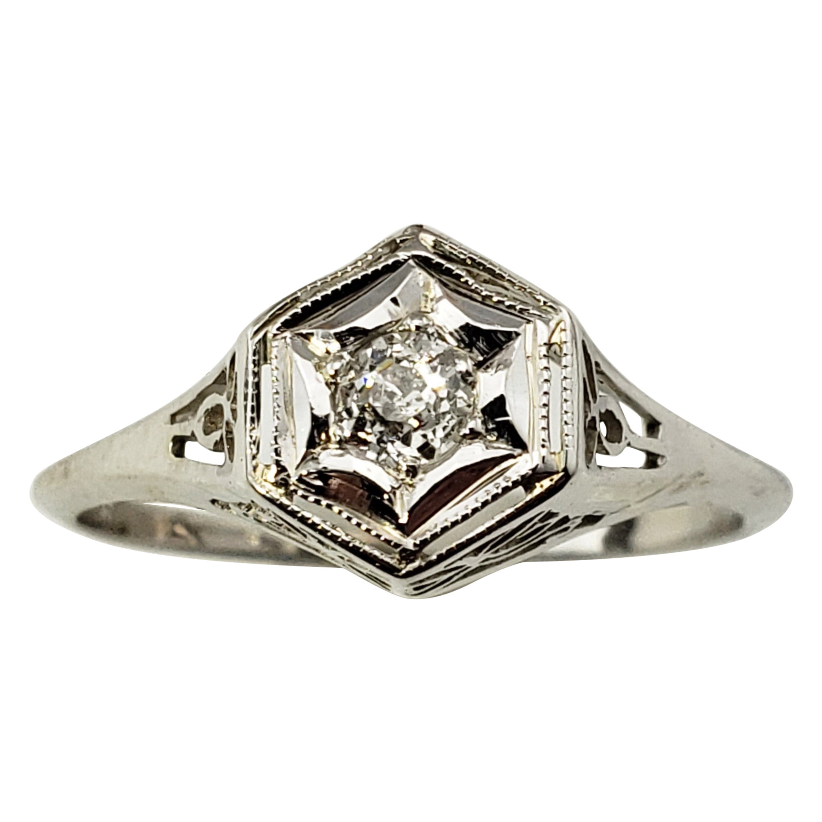 10 Karat White Gold and Diamond Ring