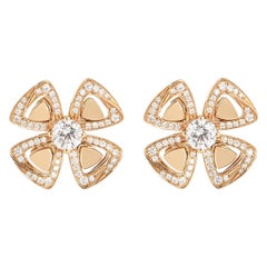 Bvlgari Rose Gold Diamond Fiorever Earrings 356280