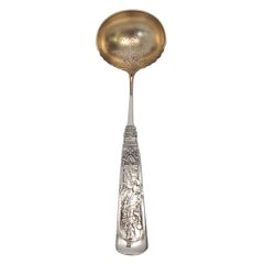 Gorham Fontainebleau Sterling Silver Gold Wash Bowl Oyster Ladle w/Monogram