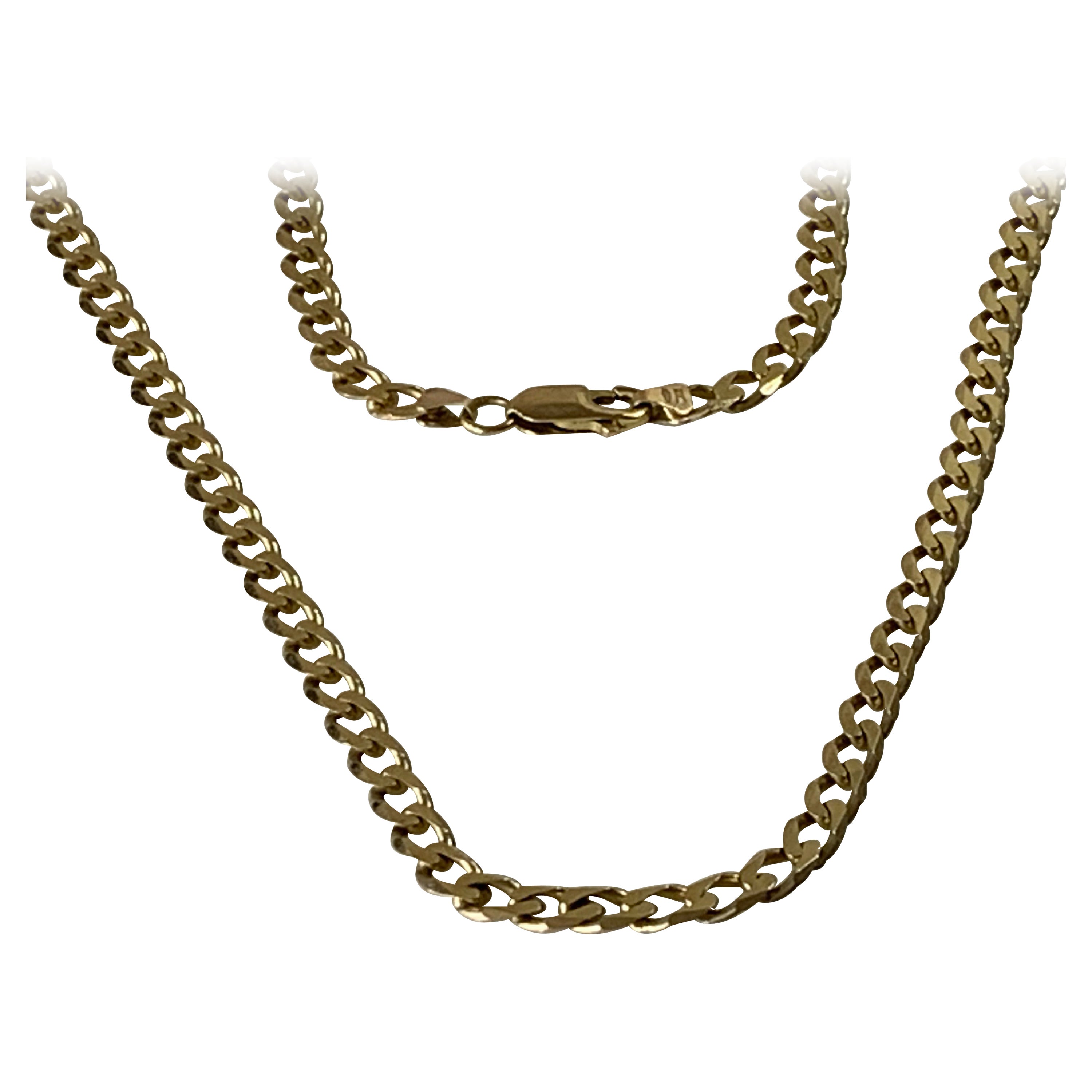 9ct 375 Gold Curb Chain  For Sale