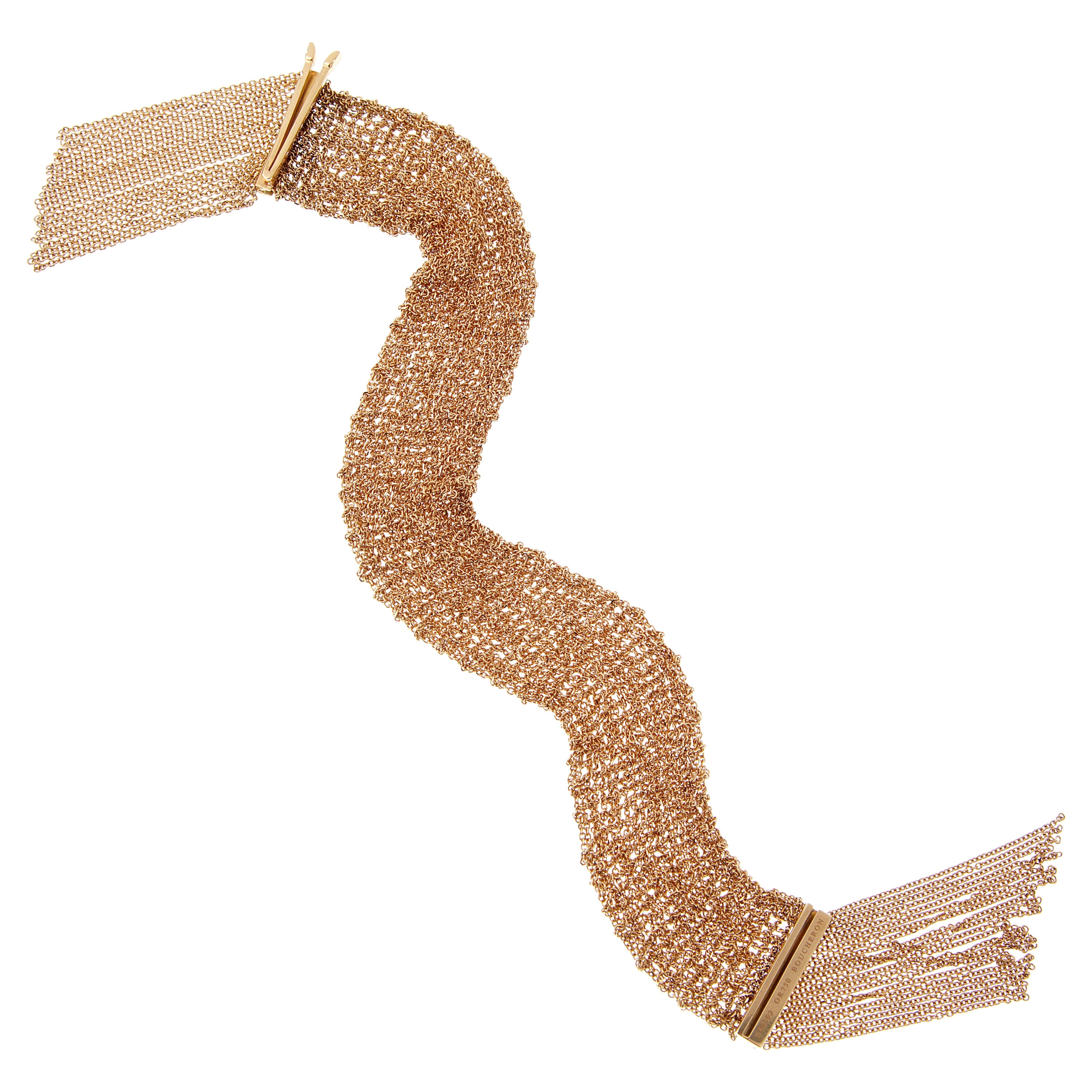 Boucheron Bracelet à maillons en chaîne en or rose avec écharpe