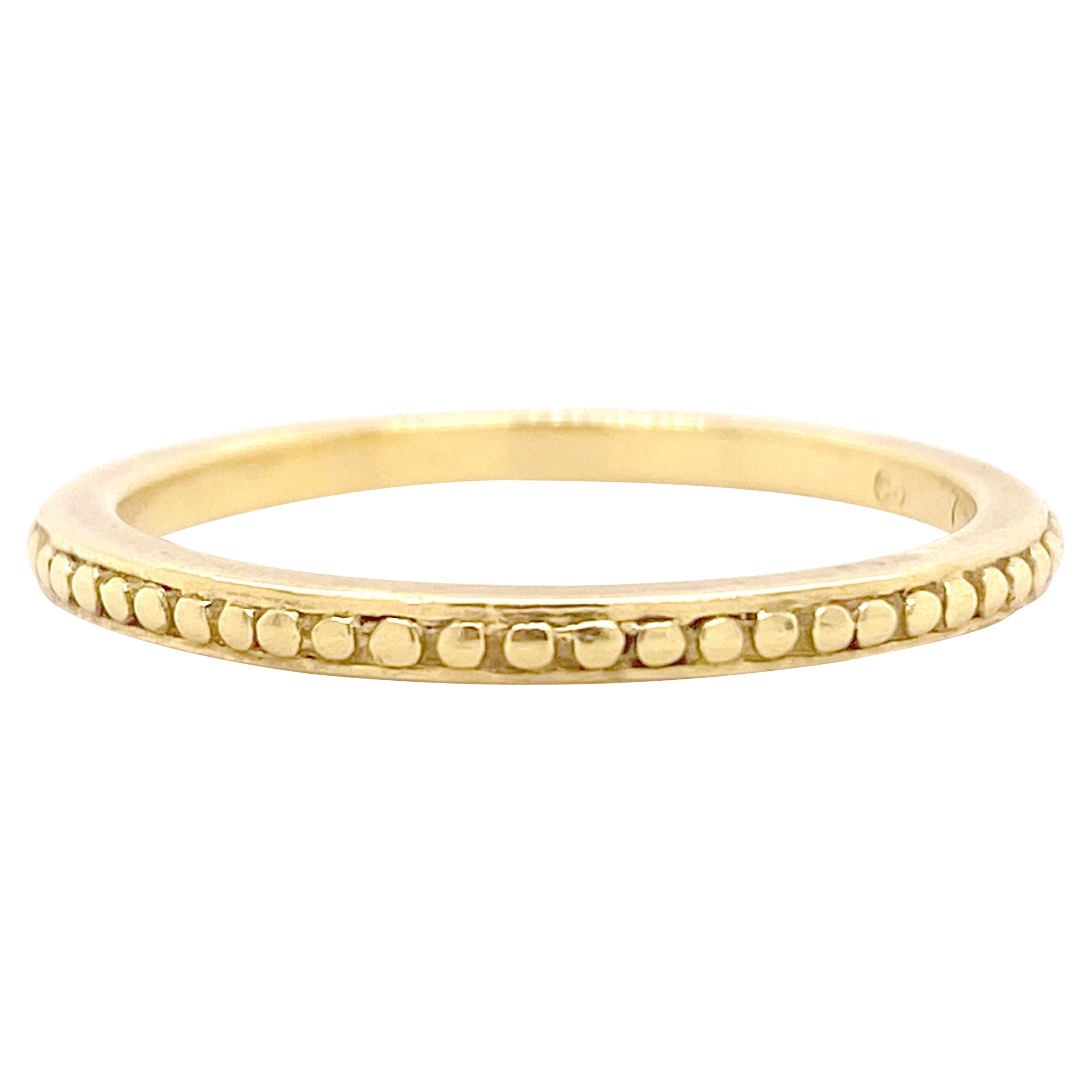 18K Gold Band, Yellow Gold Wedding Ring, Stackable Band Size 8