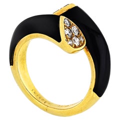 Van Cleef & Arpels Toi et Moi 18K Yellow Gold Diamond, Black Onyx Ring