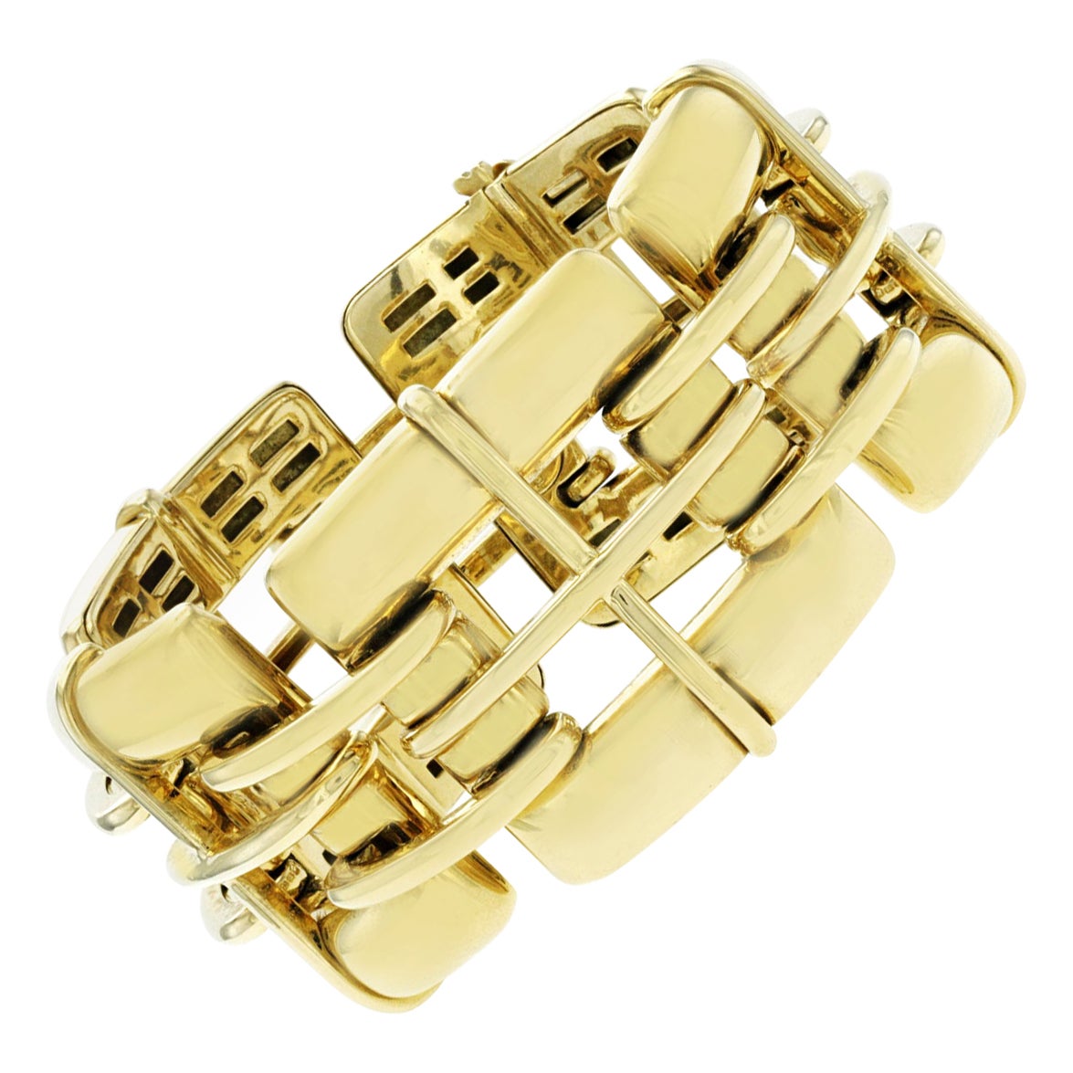 Tiffany & Co, 18K Yellow Gold Biscayne Wide Link Bracelet