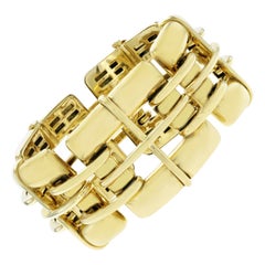 Breites Biscayne-Gliederarmband von Tiffany & Co, 18 Karat Gelbgold