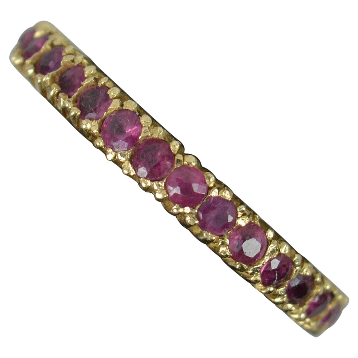 14 Carat Gold and Ruby Full Eternity Stack Ring