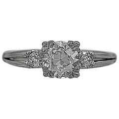 Art Deco 1.04 Carat Diamond Platinum Engagement Ring